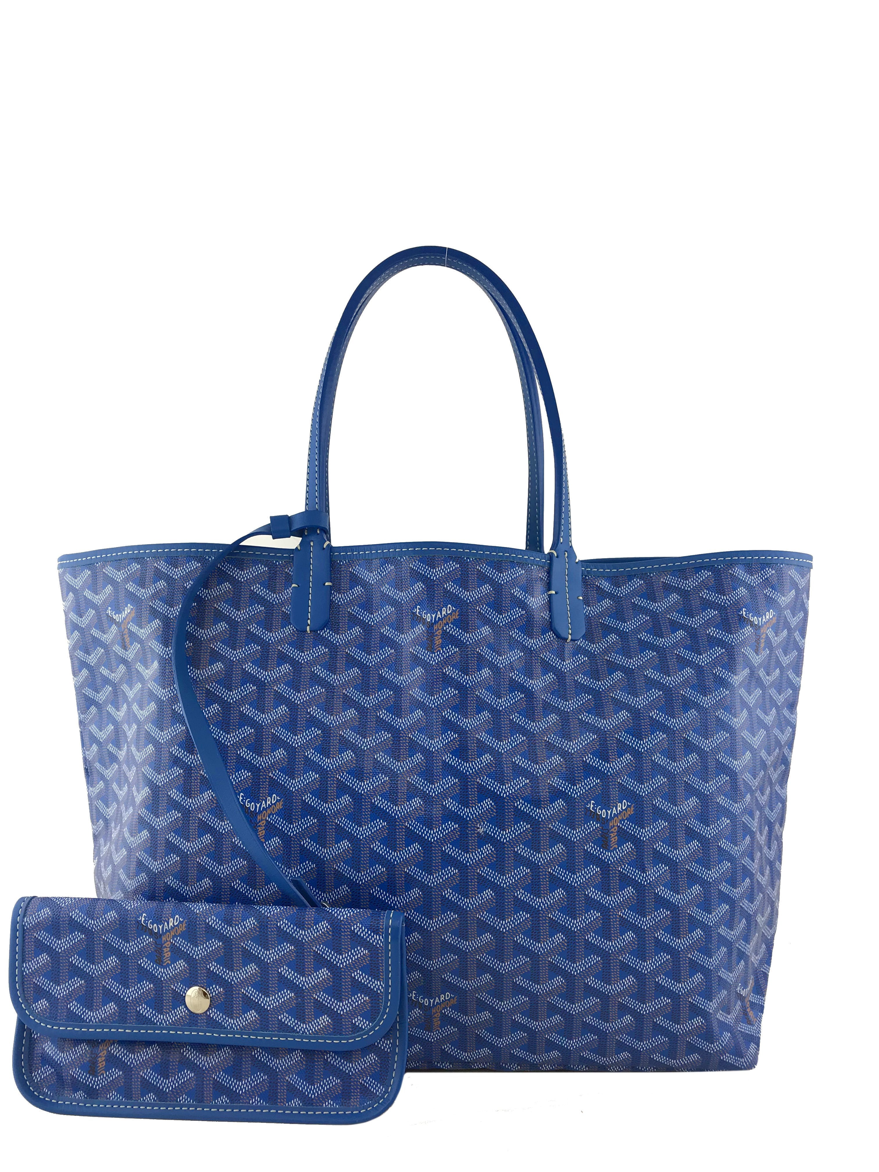 Goyard Blue Chevron Print Coated Canvas St. Louis PM Tote Bag