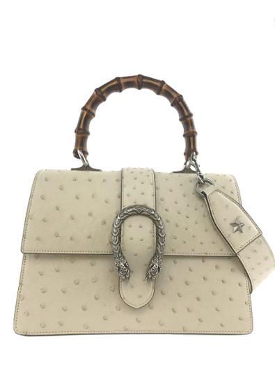 Gucci Dionysus Bamboo Top Handle Mini White in Leather with Silver-tone - US