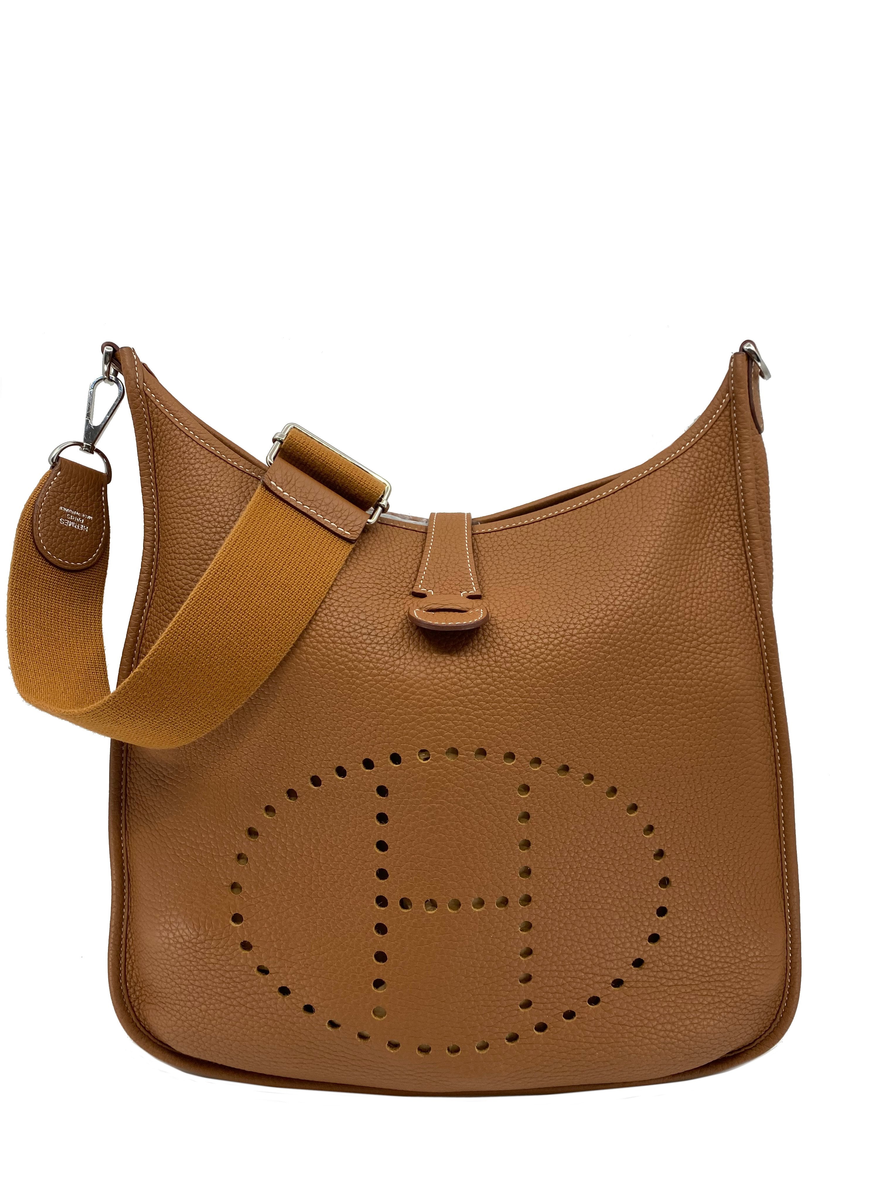 Hermès Clemence Evelyne III 33 - Blue Crossbody Bags, Handbags