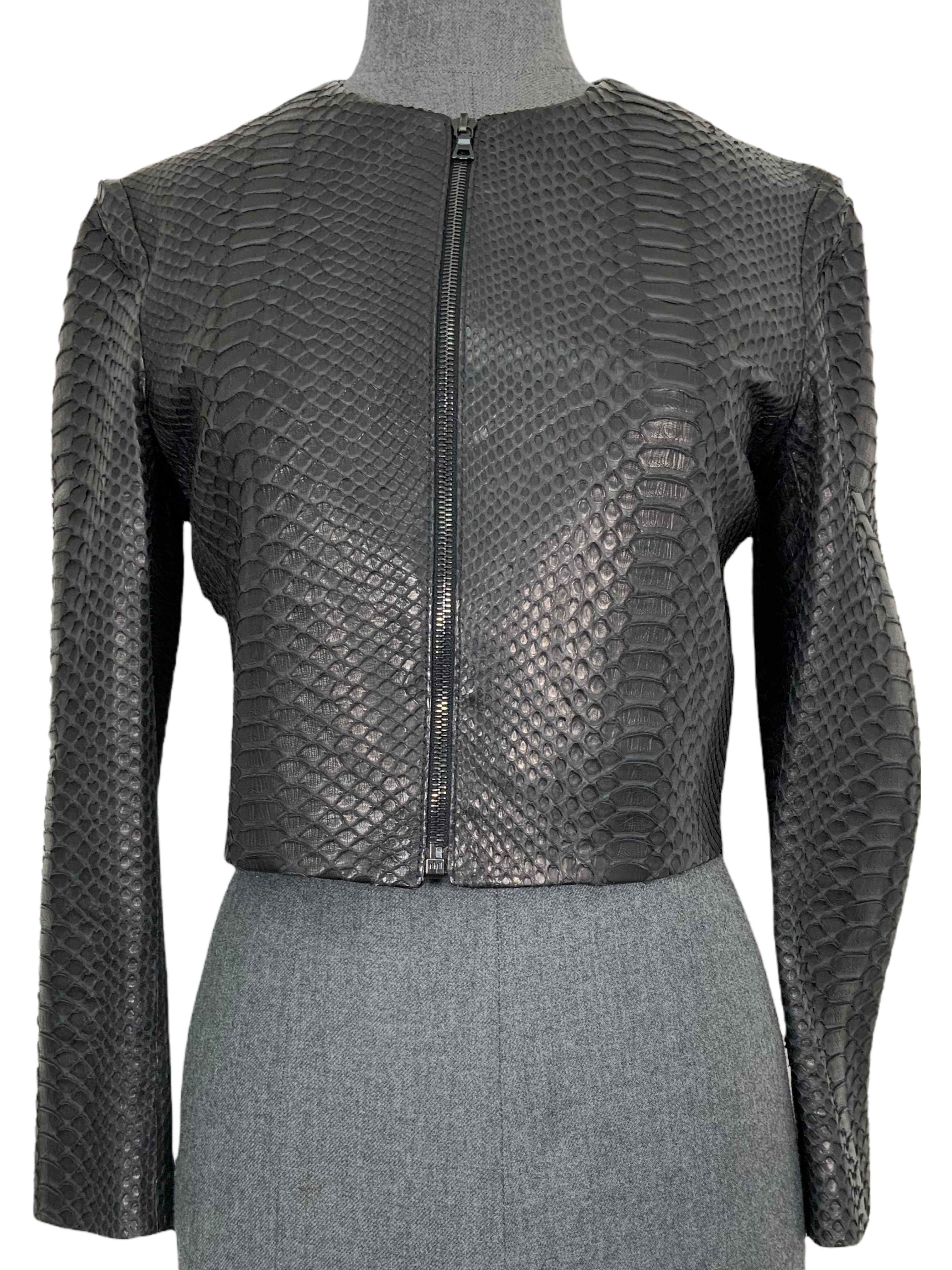 Cropped snakeskin outlet jacket