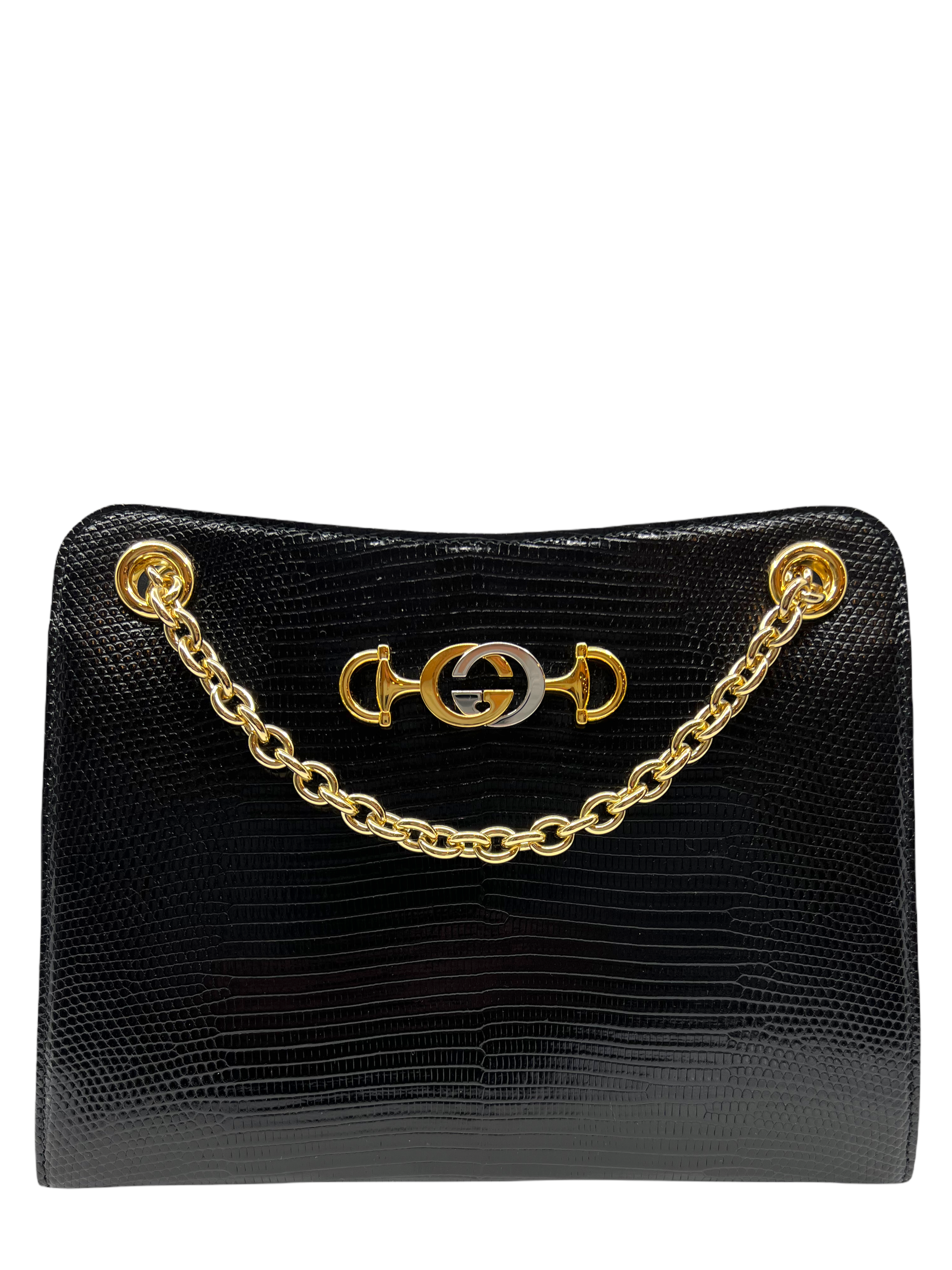 Gucci Diana lizard mini bag in black