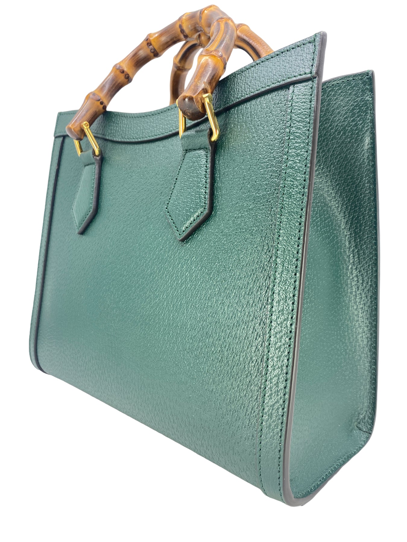 Gucci Diana small tote bag in green leather