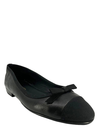 CHANEL Cap Toe Lambskin Leather Ballet Flats Size 11-Consigned Designs