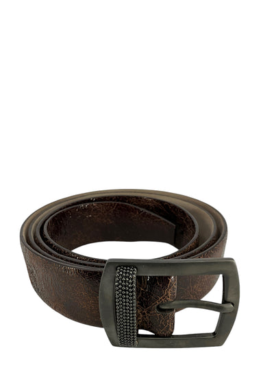 Brunello Cucinelli Leather Beaded Buckle Belt Size S-Consigned Designs