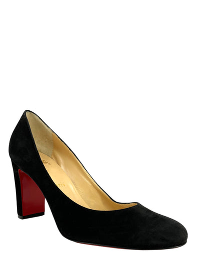 Christian Louboutin Block-Heel Pumps Size 7.5-Consigned Designs