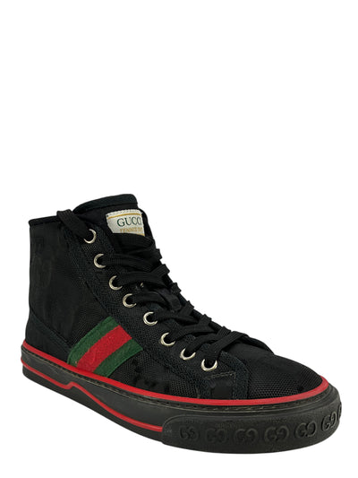 GUCCI Tennis 1977 Web Monogram Off The Grid High Top Sneakers 5.5-Consigned Designs