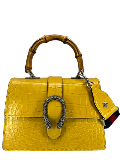 Gucci Dionysus Bamboo Top Handle Crocodile Bag-Consigned Designs