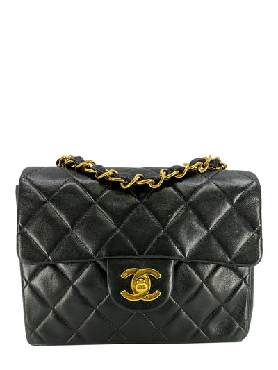 CHANEL Vintage Lambskin Quilted Mini Square Flap Bag-Consigned Designs