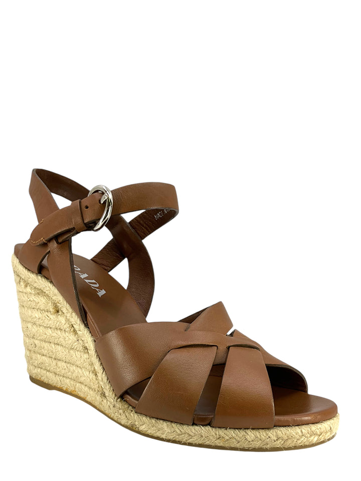 Prada outlets espadrille wedge sandals