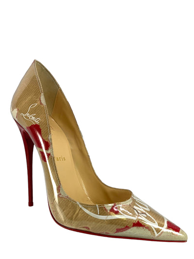 Christian Louboutin So Kate Pumps PVC and Printed Kraft Paper Size 9-Consigned Designs