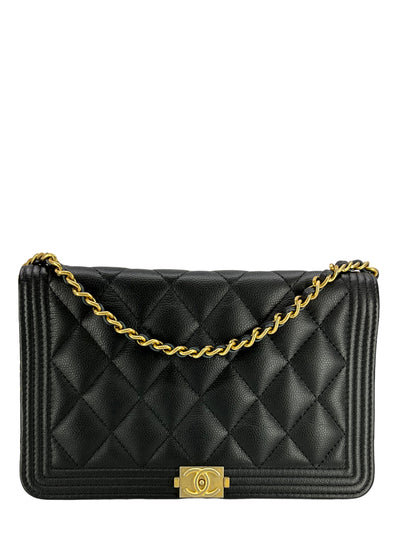 CHANEL Caviar Quilted Boy Wallet On Chain WOC Bag-Consigned Designs