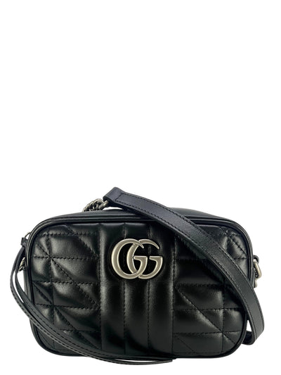 Gucci Calfskin Matelasse Aria Mini GG Marmont Chain Shoulder Bag NEW-Consigned Designs