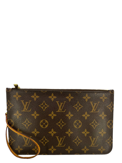 LOUIS VUITTON Monogram Neverfull MM Pochette Wristlet-Consigned Designs