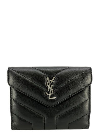 YSL Quilted Lambskin Compact Loulou Wallet-Consigned Designs