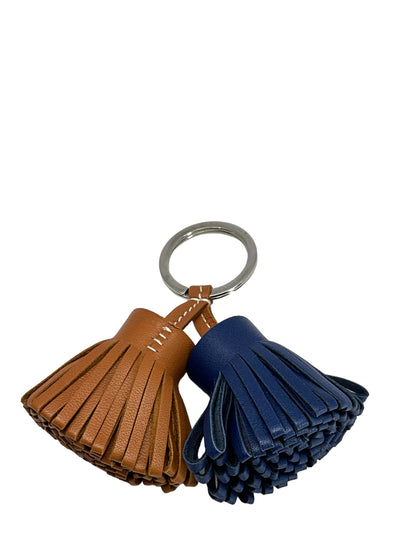 HERMES Carmen Uno Dos Duo Fringe Tassel Key Ring Bag Charm NEW-Consigned Designs