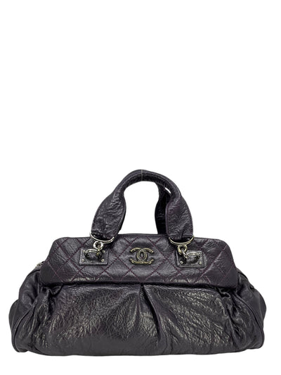 CHANEL Pleated Leather Large Bowling Bag-Consigned Designs