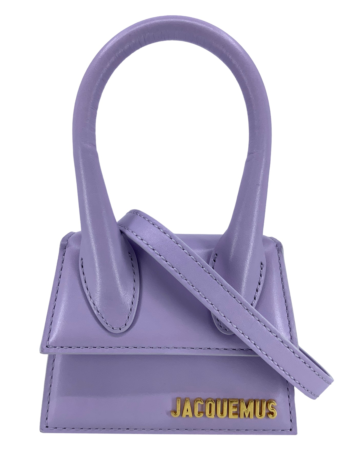 Jacquemus Le Chiquito Medium Leather Top Handle Bag In Purple