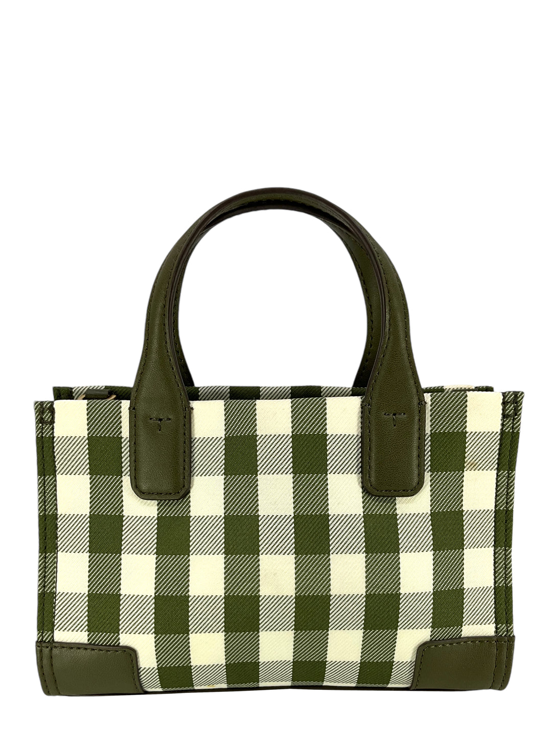 Offers Tory Burch Ella Gingham Micro Tote, zipper