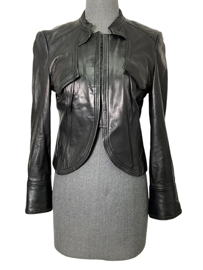 GUCCI Vintage Leather Cropped Biker Jacket Size S-Consigned Designs