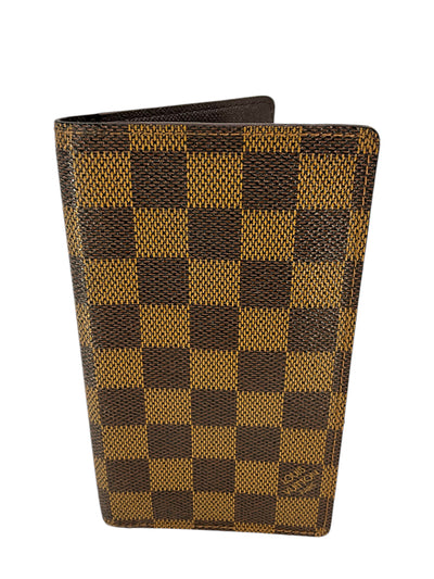 Louis Vuitton Damier Ebene Canvas Bi Fold Checkbook Holder-Consigned Designs