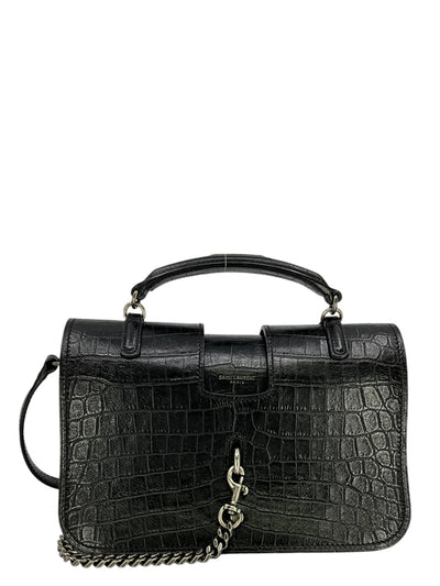 SAINT LAURENT Medium Charlotte Bag Crocodile Embossed Leather-Consigned Designs