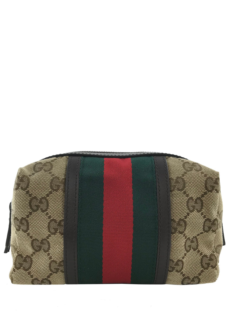 Gucci GG Canvas Web Cosmetic Bag NEW - Consigned Designs