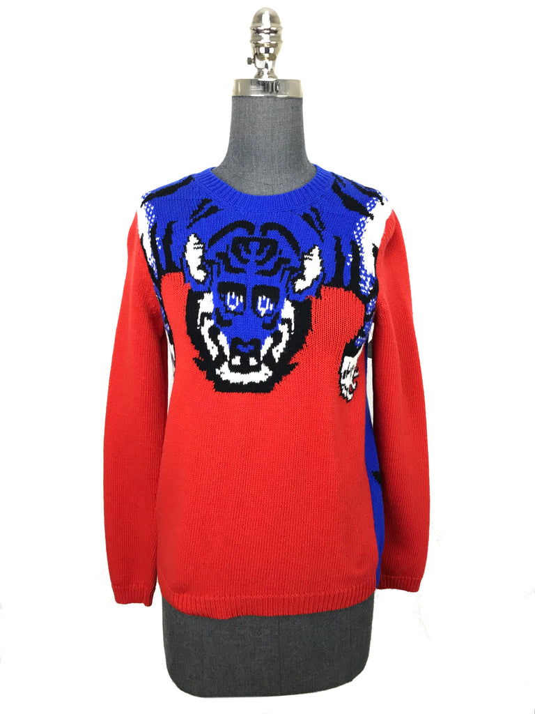 Gucci Intarsia Tiger Jumper in Green for Men