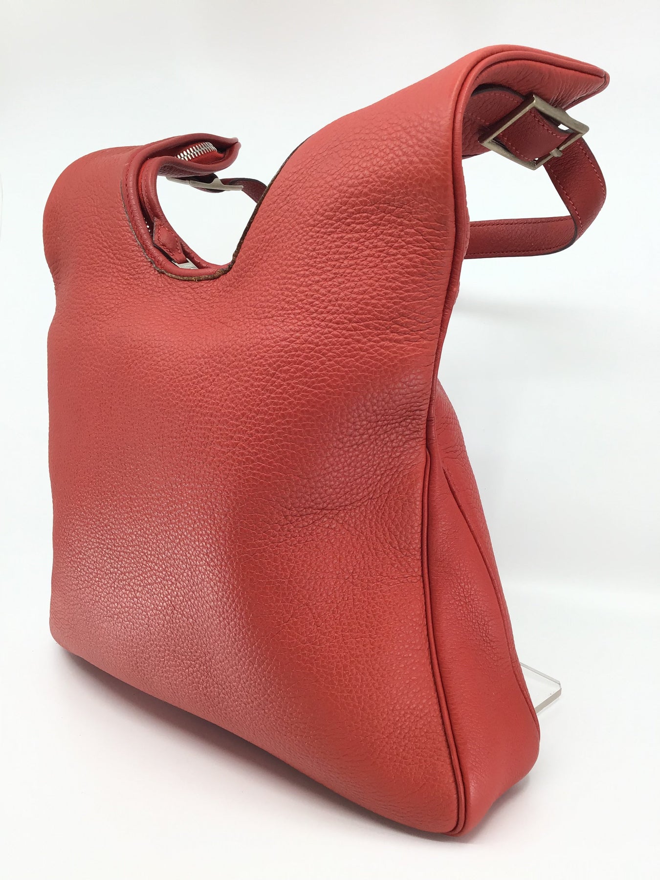 HERMES Paris Massai Brown Clemence Leather Women's Shoulder Crossbody Bag
