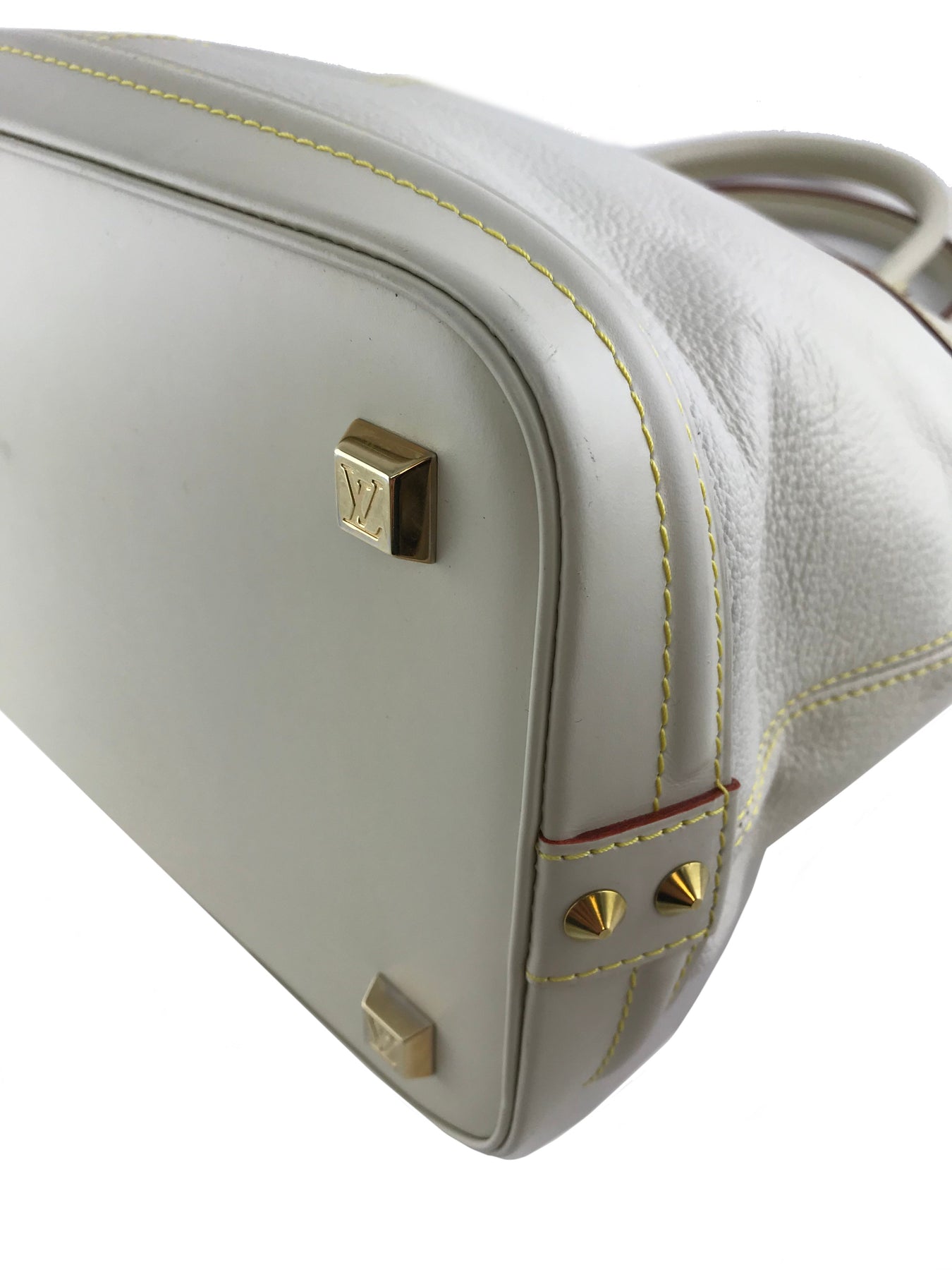 Louis Vuitton Ivory Suhali Leather Lockit PM Dome Bag 820lv88