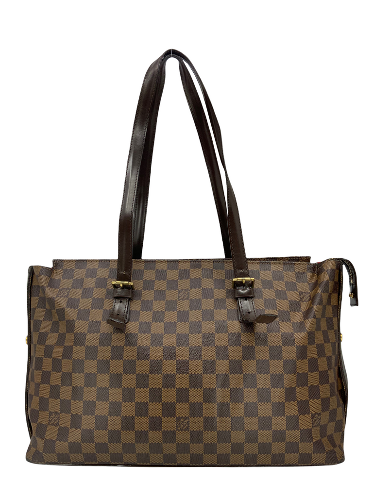 This Louis Vuitton Damier Ebene Chelsea Tote Bag is perfect for