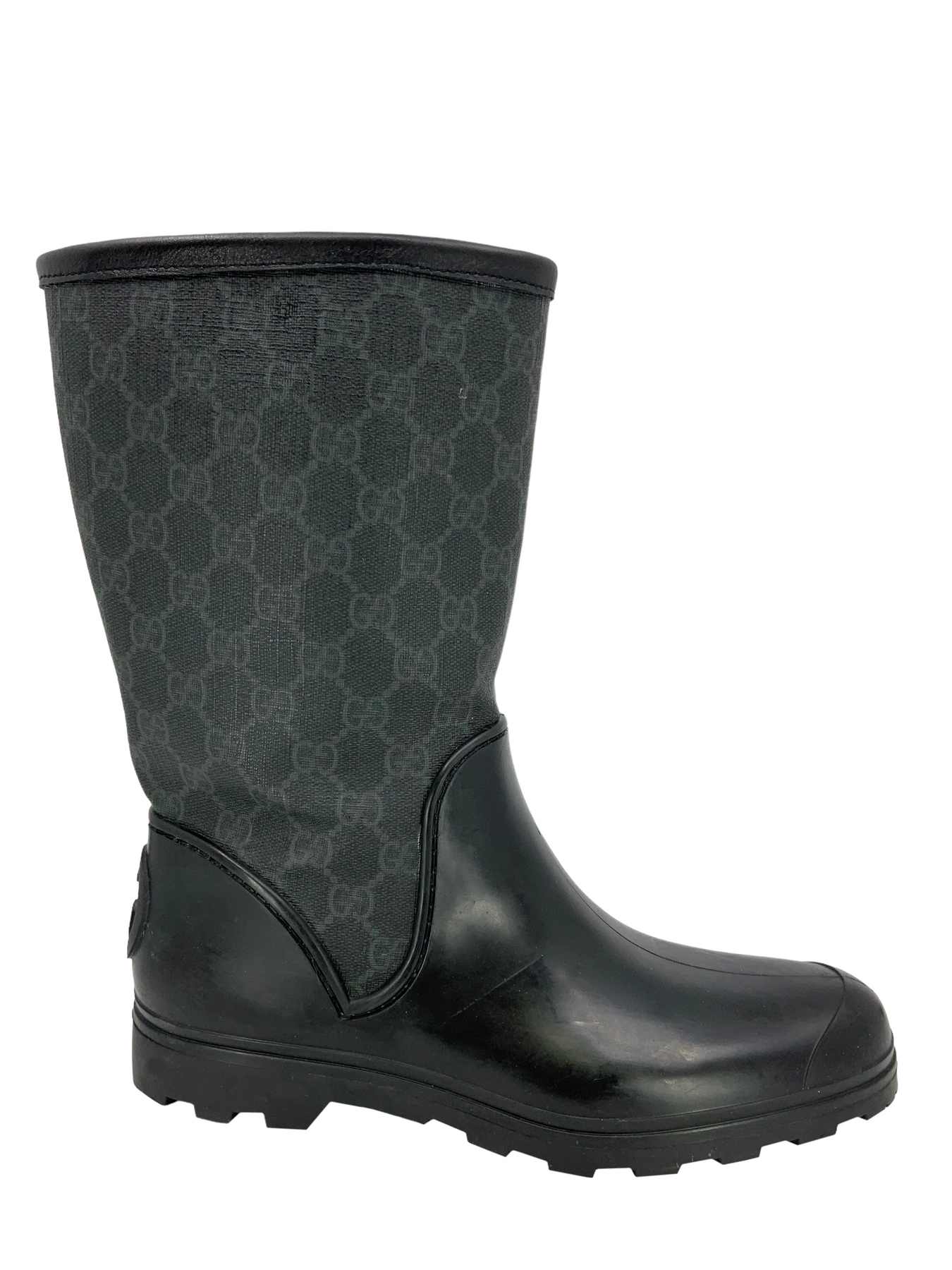 black gucci rain boots size 9