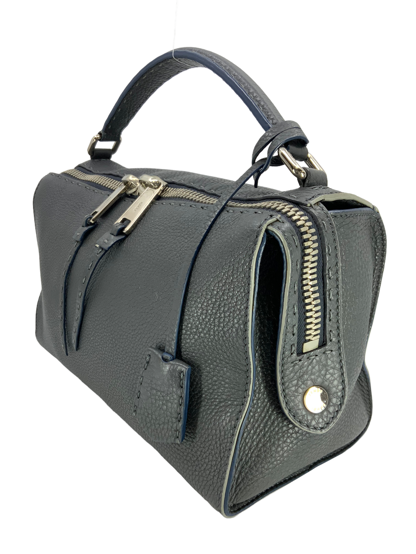 Fendi Brown Leather Selleria Boston Bag 824ff54 For Sale at