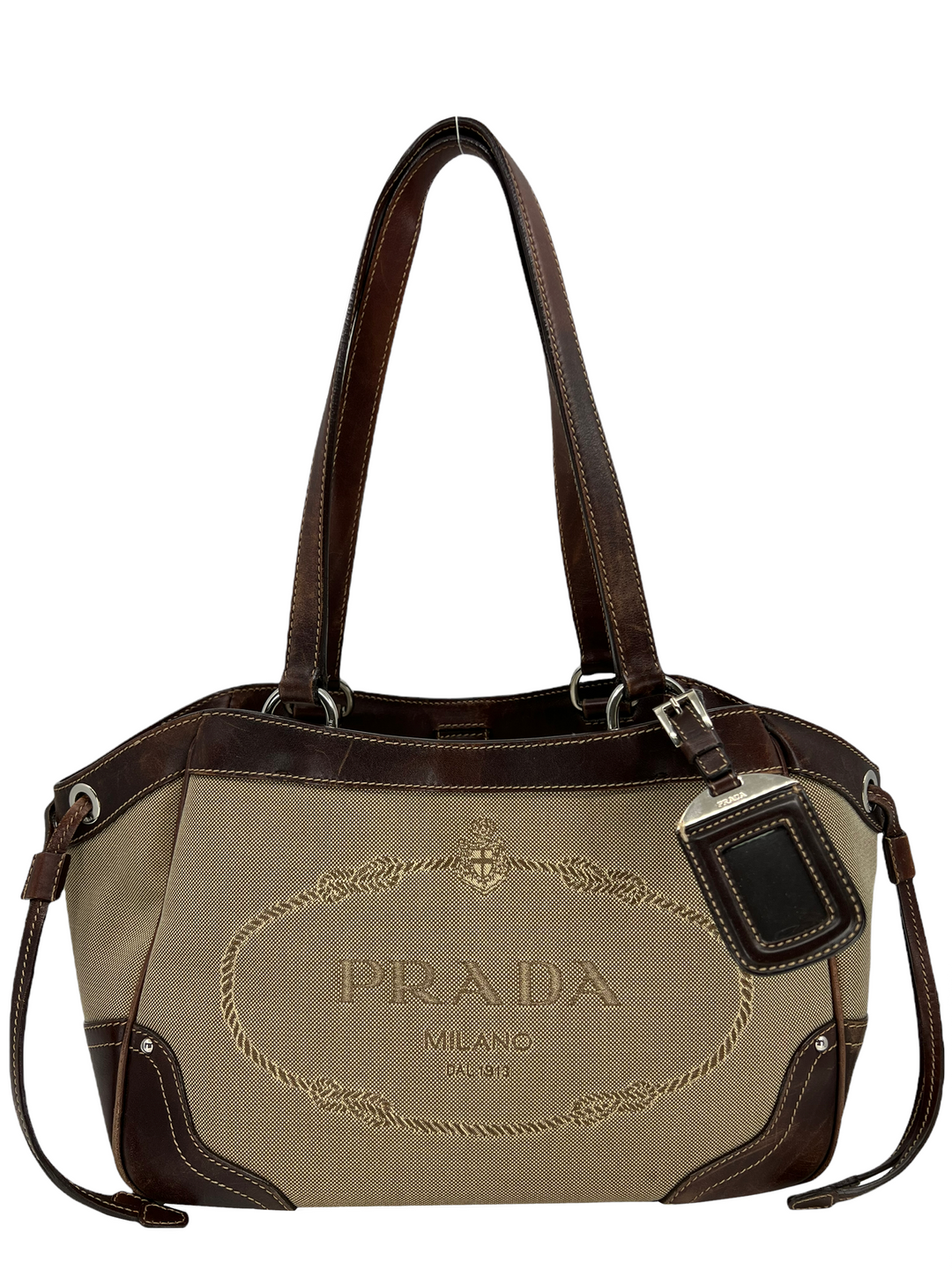 Prada Canapa top Logo Canvas Shoulder Bag