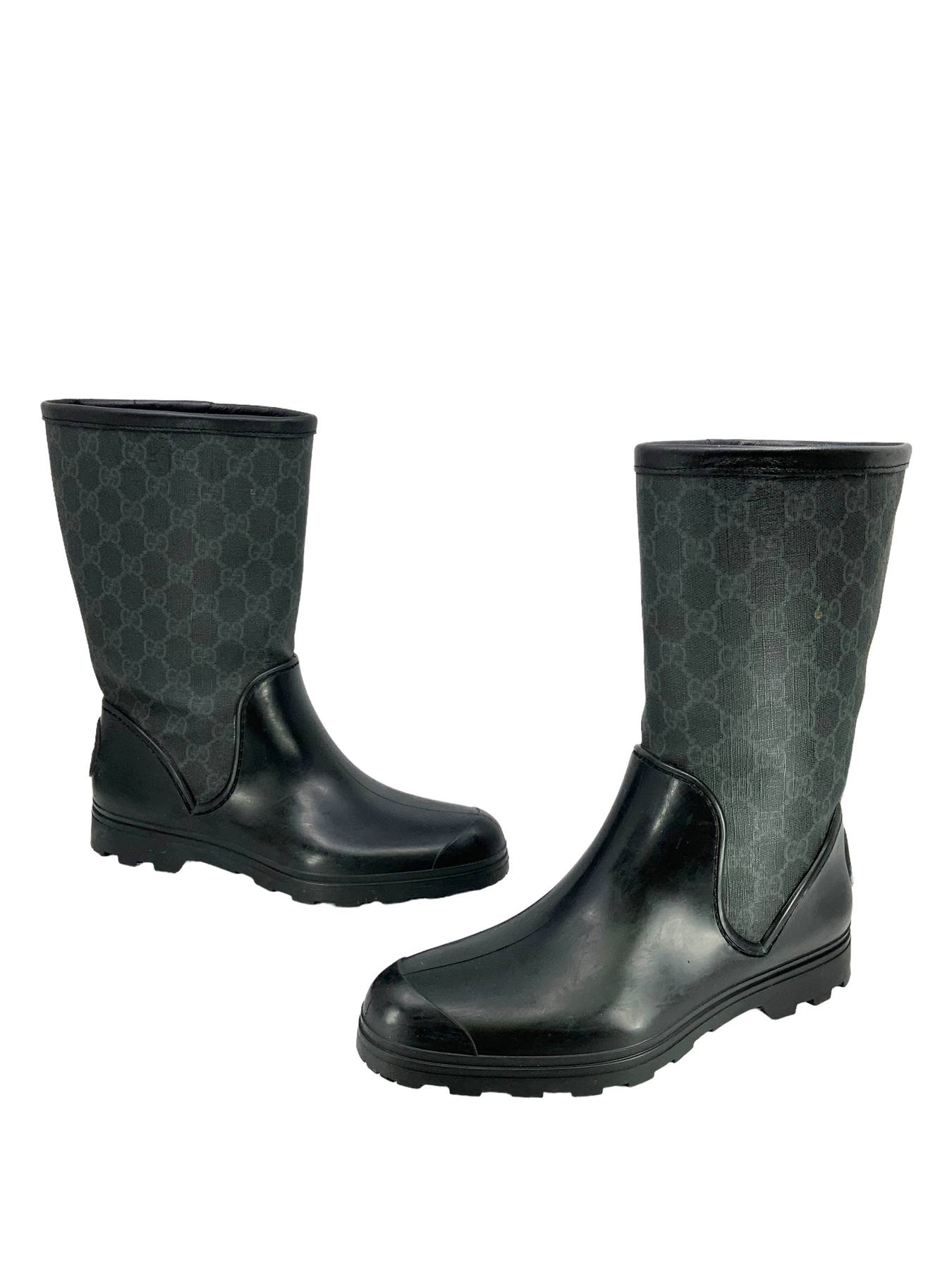 black gucci rain boots size 9