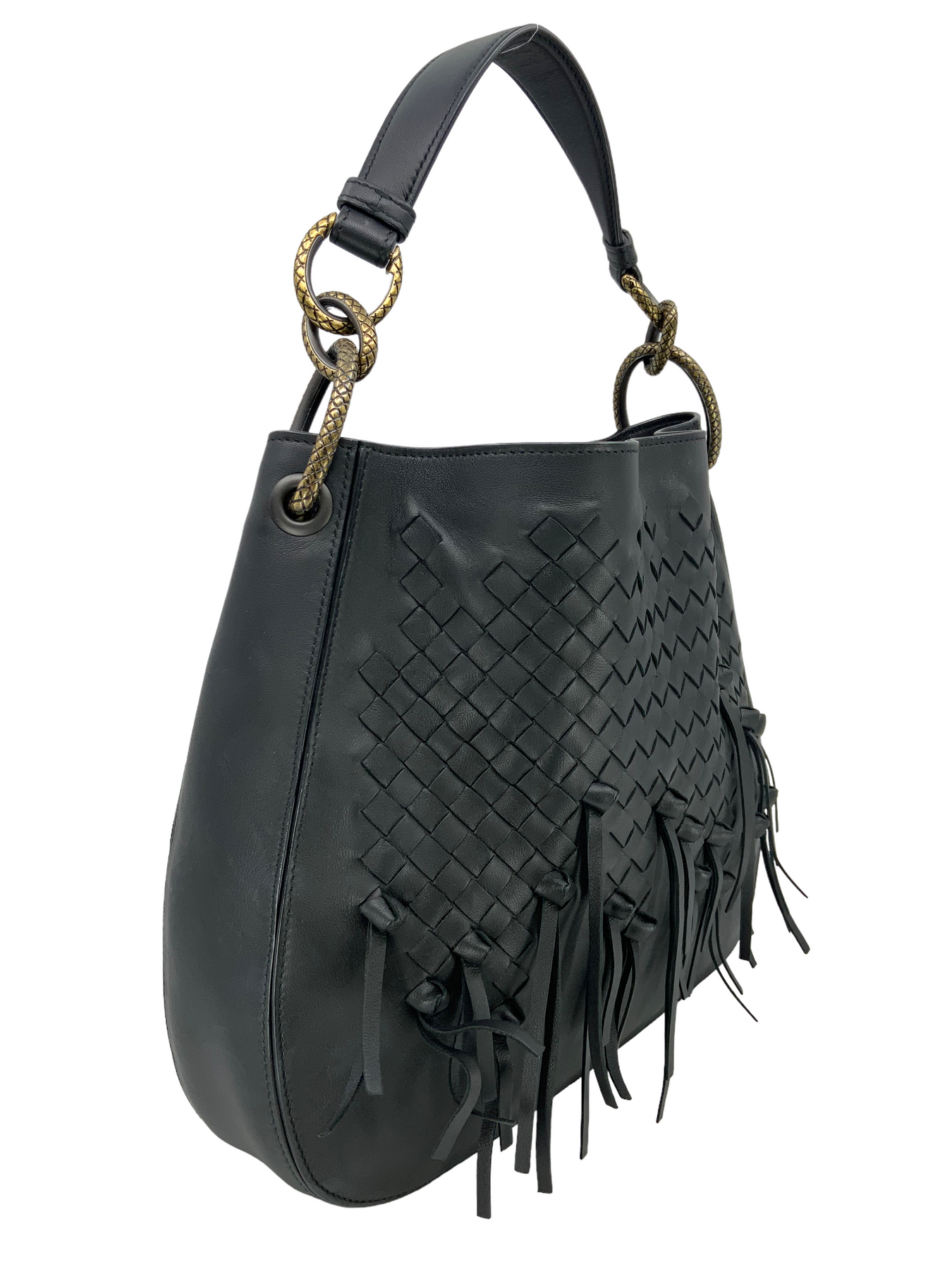 Bottega Veneta Charleston Fringe Loop Small Intrecciato Woven Hobo Bag -  Consigned Designs