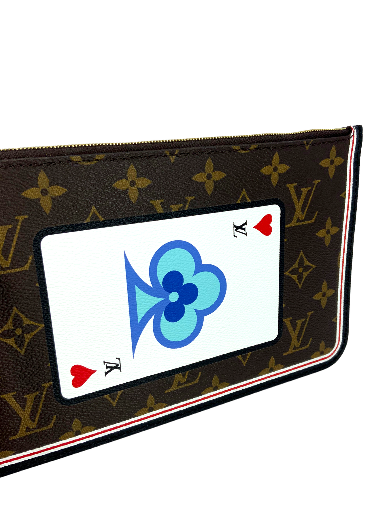 LOUIS VUITTON Poker Cards Game On Neverfull MM Pochette Wristlet