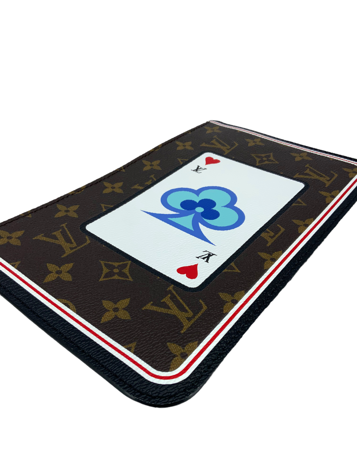 Louis Vuitton Blue Poker Rare Game On Neverfull Pochette Wristlet Clutch  Bag New