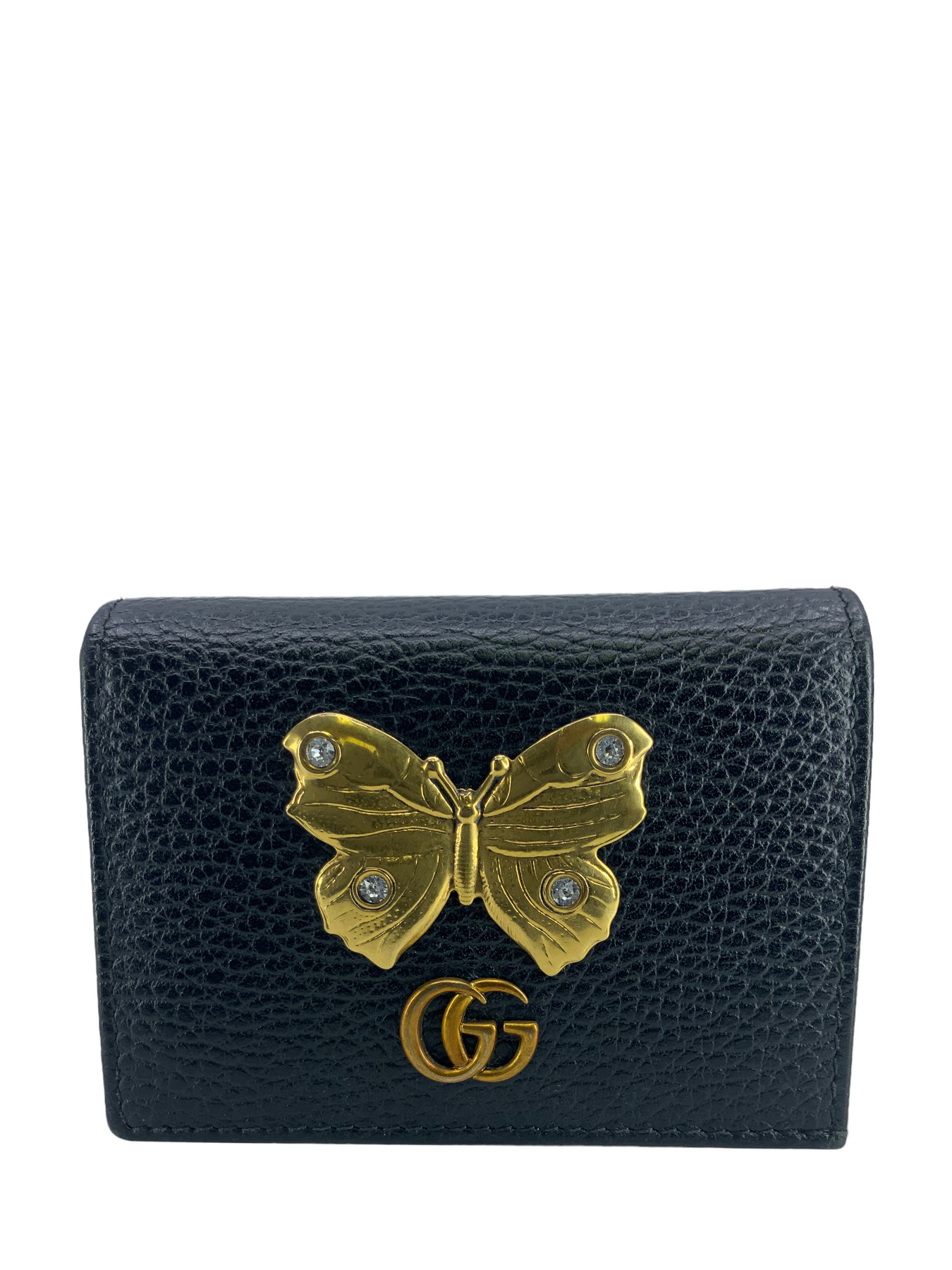 Gucci GG printed Butterfly pumpkin card case wallet