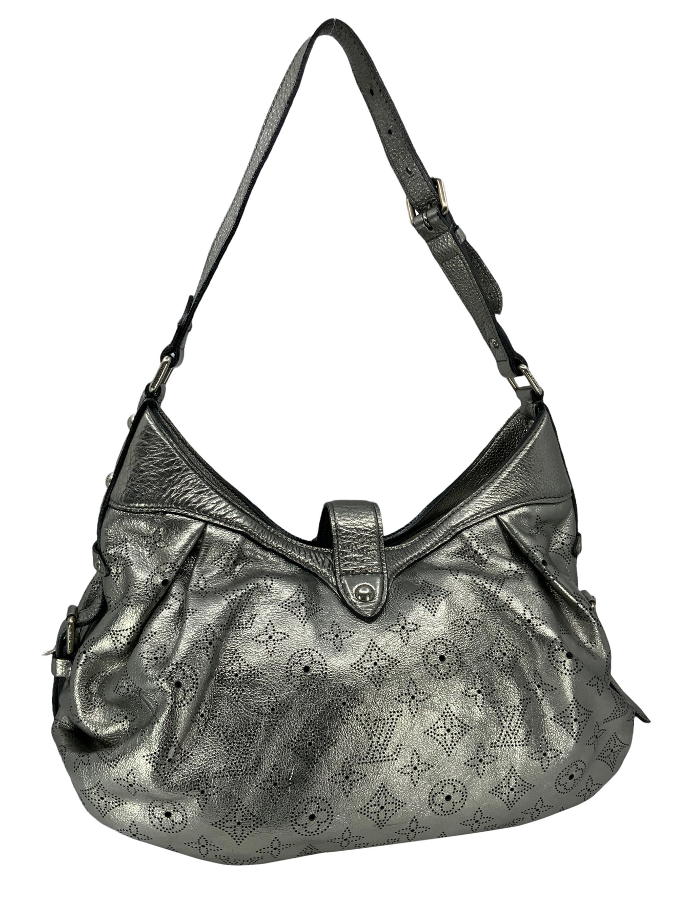 Authentic Louis Vuitton Mahina XS Shoulder Bag Silver Monogram