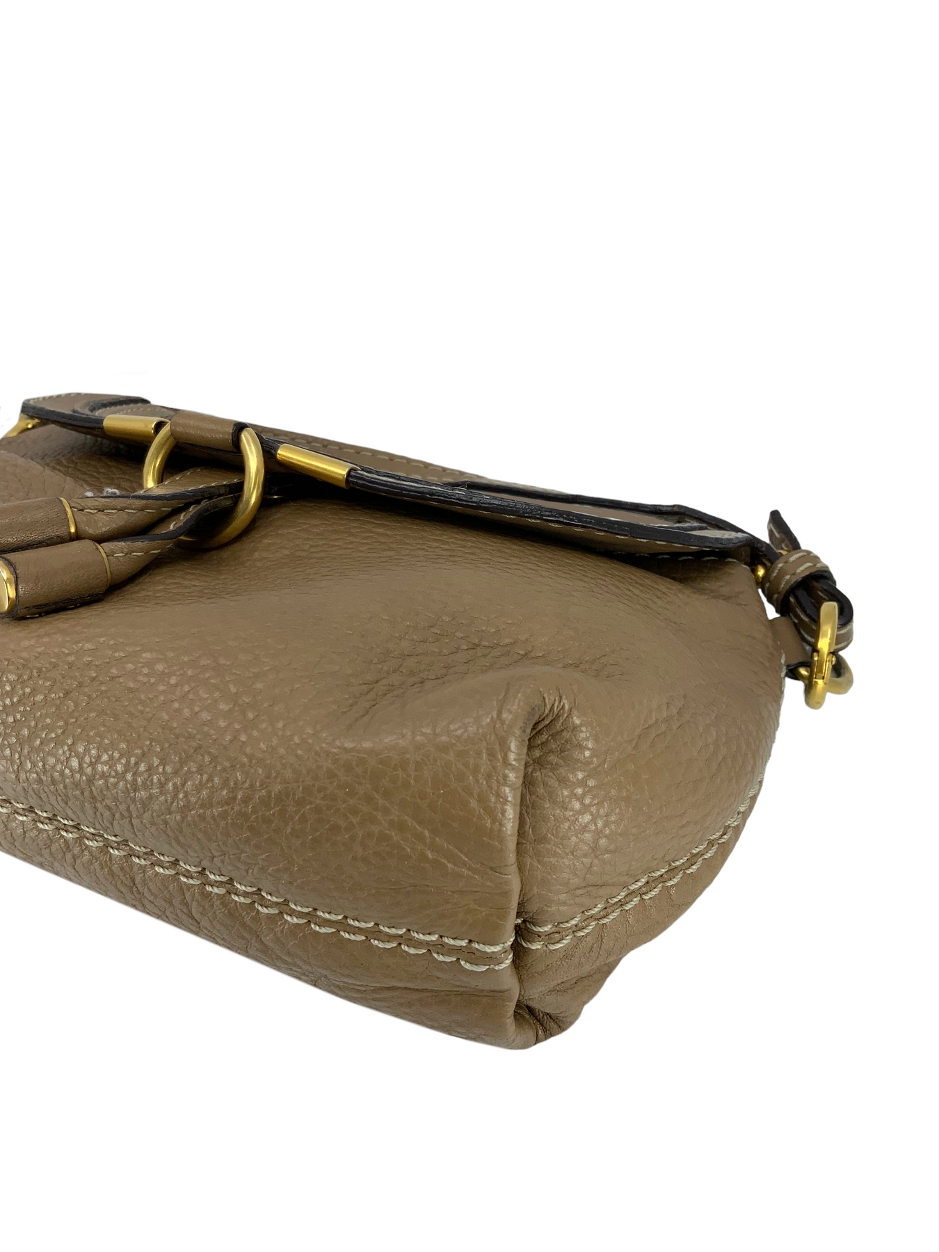 Chloe Pochette Marcie leather Shoulder Bag Crossbody Gold Hardware Used