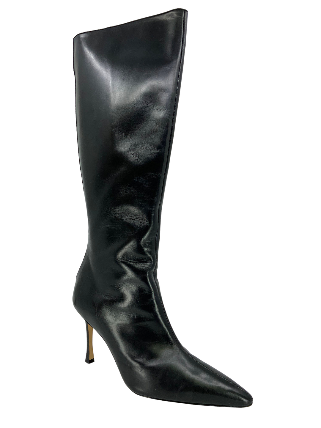 Manolo Blahnik Leather Knee High Boots Size 11 Consigned Designs