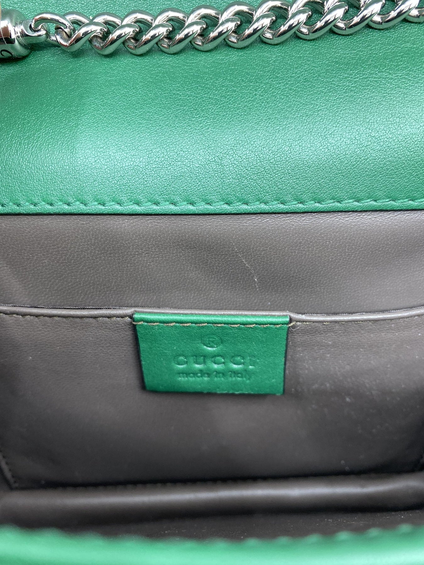 Gucci Green Leather Interlocking Bag