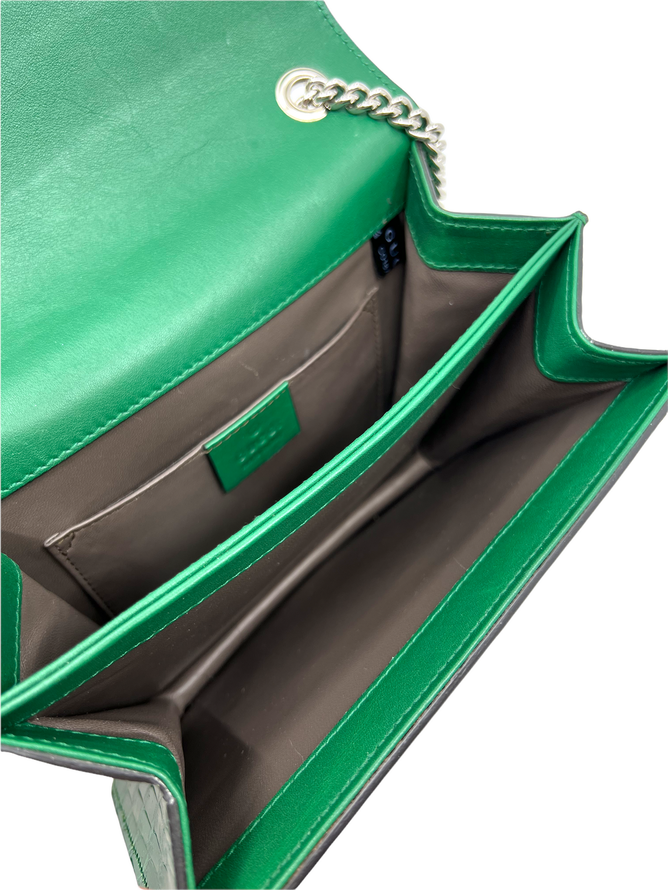 NWT Authentic GUCCI Dollar Calfskin Interlocking GG Shoulder Bag in Green